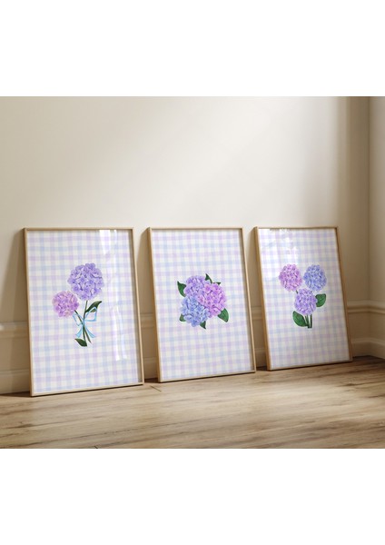 (Çerçevesiz) Ortanca Çiçekleri, Yatak Odası Oturma Odası Dekoru Poster modelleri