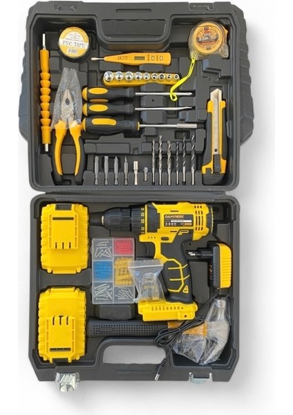 24 V Full Setli DARBELİ 37 Parça Çift Bataryalı Metal Şanzumanlı Şarjlı Matkap fiyatları