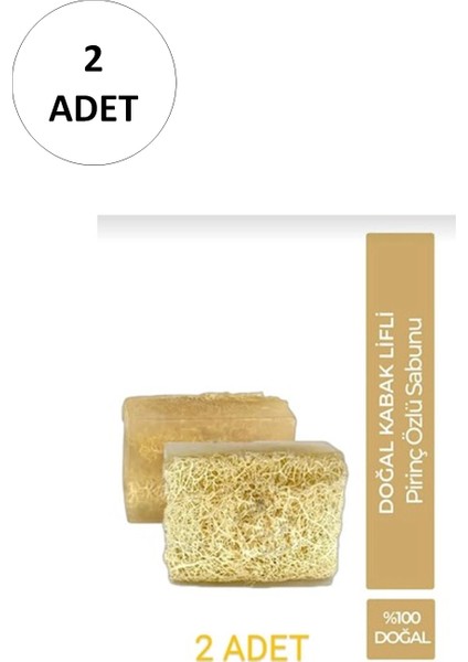 2 Adet Doğal Kabak Lifli Pirinç Sabunu