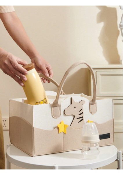 Tatlı Keçe Anne Bebek Bakım Çantası Yenidoğan Alt Açma Değiştirme Organizer Taşınabilir Düzenleyici fiyatları