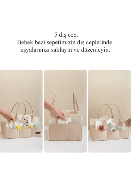 Tatlı Keçe Anne Bebek Bakım Çantası Yenidoğan Alt Açma Değiştirme Organizer Taşınabilir Düzenleyici indirimleri