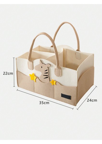 Tatlı Keçe Anne Bebek Bakım Çantası Yenidoğan Alt Açma Değiştirme Organizer Taşınabilir Düzenleyici