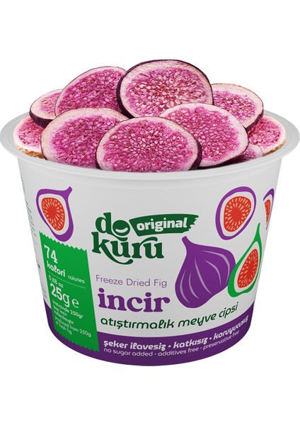 Incir Kuru Meyve Cipsi - Dondurularak Kurutulmuş Freeze Dried Çıtır Incir