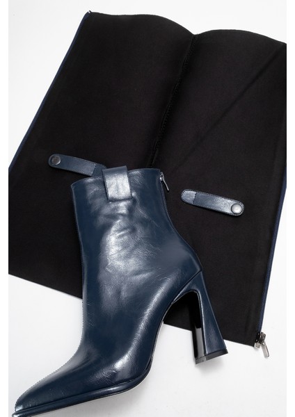 Aja Lacivert Kadın Kalın Topuklu Çizme Olabilen Bot fiyatları