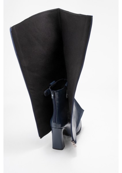 Aja Lacivert Kadın Kalın Topuklu Çizme Olabilen Bot indirimleri