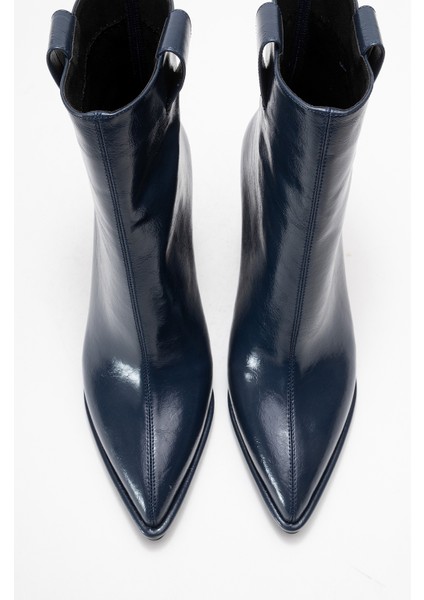 Aja Lacivert Kadın Kalın Topuklu Çizme Olabilen Bot