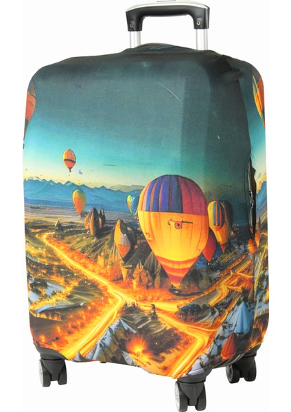 (My#97 Kapadokya 8) Valizler Için Kılıf Seti (Kabin Orta ve büyük) modelleri