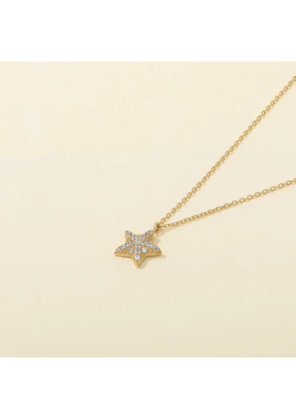 0,30 Karat Pırlanta Yıldız Kolye