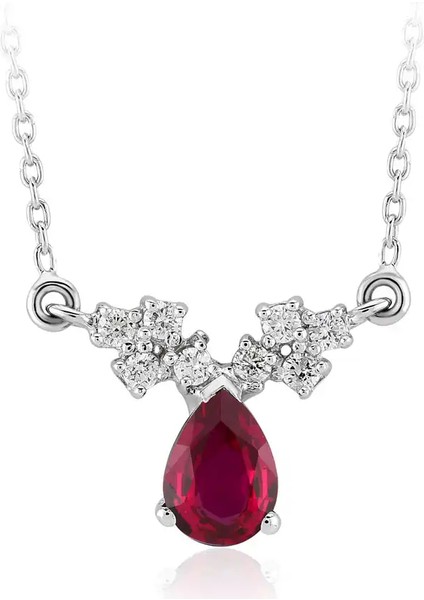 1,02 Karat Pırlanta Yakut Kolye