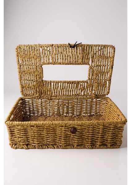 Rattan Kapaklı Peçetelik Bambu Ahşap Peçetelik fırsatları