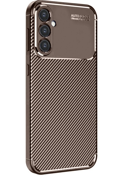 Samsung Galaxy S24 Fe Kılıf Auto Focus Karbon Kapak - KAHVERENGI-(5796) - FEİ6103-9508