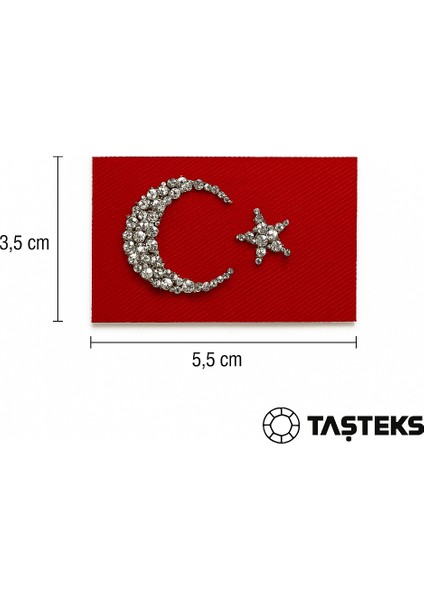 Taşlı Ütülenebilen Veya Sticker Olarak Kullanılabilen Türk Bayrağı