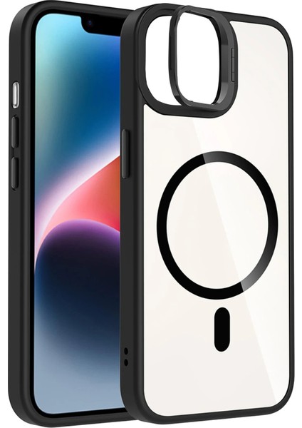 Apple iPhone 11 Remim Lensli Magsafe Standlı Kapak - SIYAH-(5796) - FEİ2195-4824 fiyatları