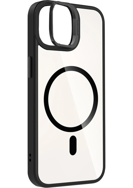 Apple iPhone 11 Remim Lensli Magsafe Standlı Kapak - SIYAH-(5796) - FEİ2195-4824 modelleri