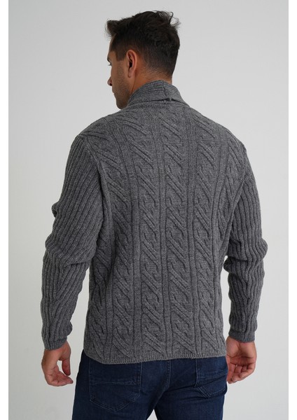 Erkek Şal Yaka Altı Düğmeli Kruvaze Yün Ceket Hırka TRIST-5353 fiyatları