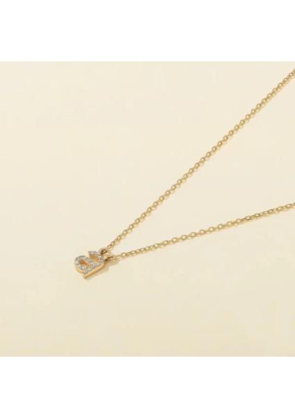 0,03 Karat Pırlanta A Harfi Kolye