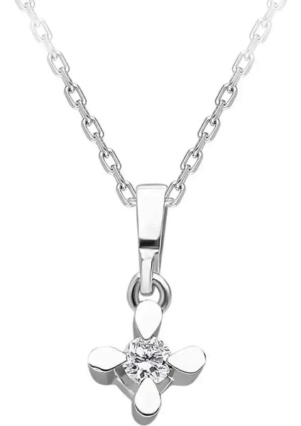 0,05 Karat Pırlanta Tektaş Kolye