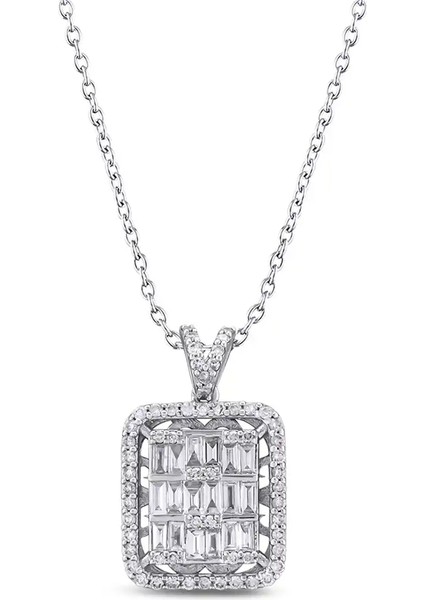 0,46 Karat Pırlanta Baget Kolye