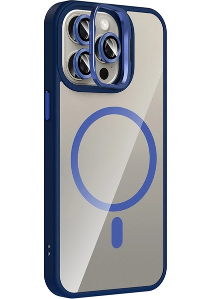 Apple iPhone 15 Pro Max Remim Lensli Magsafe Standlı Kapak - LACIVERT-(5796) - FEİ9963-8632 fiyatları