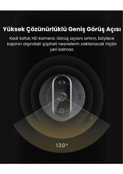 Hareket Algılayıcı Güvenlik Kamerası Kablosuz Dijital Kapı Dürbünü ve Zil fırsatları