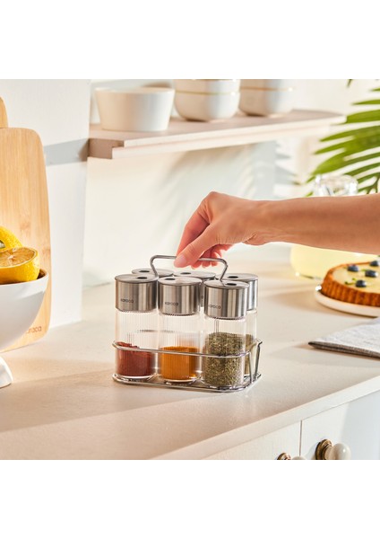 Ripple 7 Parça Standlı Baharat Seti Inox fiyatları