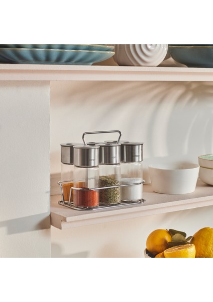 Ripple 7 Parça Standlı Baharat Seti Inox modelleri