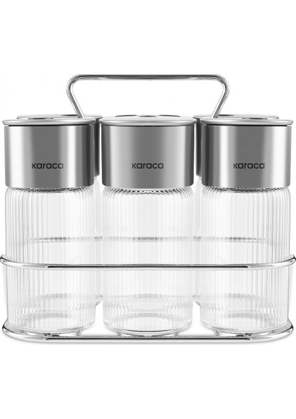 Ripple 7 Parça Standlı Baharat Seti Inox
