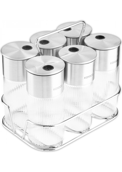 Ripple 7 Parça Standlı Baharat Seti Inox