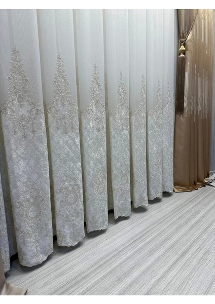 Nivemeshome Lal Gold Detaylı 2843 1/3 Sık Pileli Tül Perde Apm fiyatları