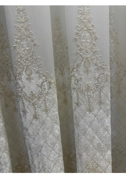 Nivemeshome Lal Gold Detaylı 2843 1/3 Sık Pileli Tül Perde Apm modelleri