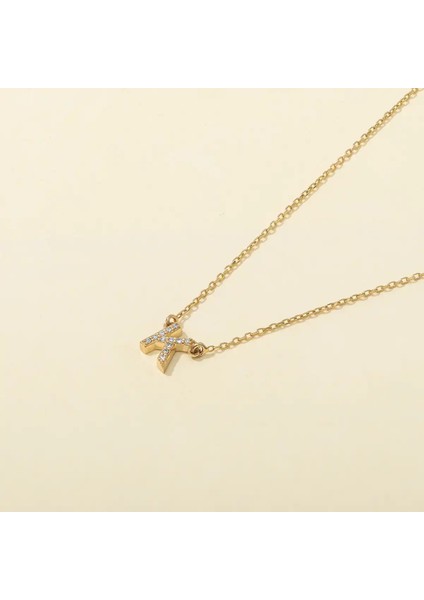 0,03 Karat Pırlanta K Harfi Kolye