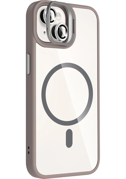 Apple iPhone 15 Plus Remim Lensli Magsafe Standlı Kapak - Titan GRI-(5796) - FEİ5113-6090 fiyatları