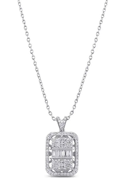 0,58 Karat Pırlanta Baget Kolye fiyatları