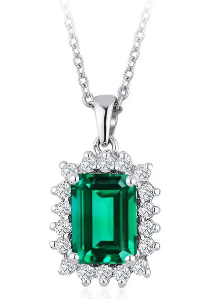 1,20 Karat Pırlanta Zümrüt Kolye