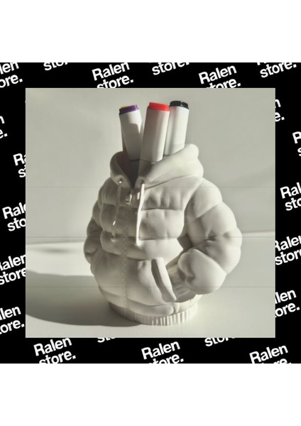 Puffy Ceket Temalı Kalemlik | 13CM | Beyaz ( Yüksek Kalite 3D Baskı Pla ) fırsatları