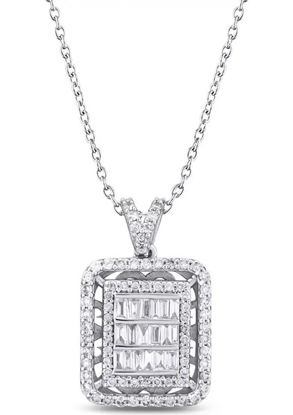 0,59 Karat Pırlanta Baget Kolye