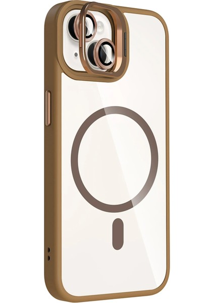 Apple iPhone 14 Remim Lensli Magsafe Standlı Kapak - KAHVERENGI-(5796) - FEİ3587-6711 fiyatları