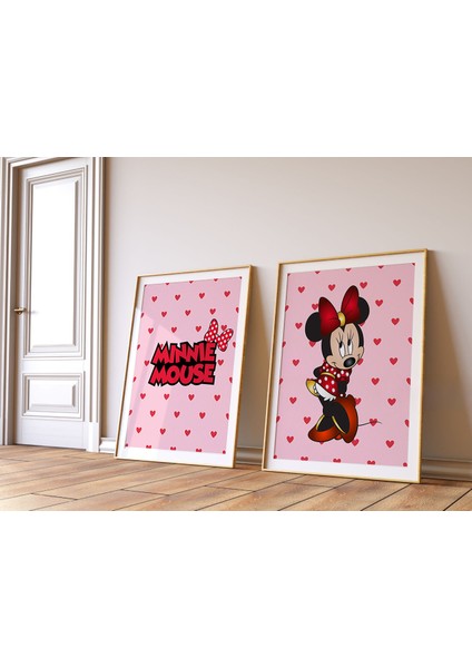 (Çerçevesiz) Minnie Mouse 2li Poster Seti Çerçevesiz Duvar Posteri 2 Adet fiyatları