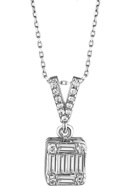 0,15 Karat Pırlanta Baget Kolye