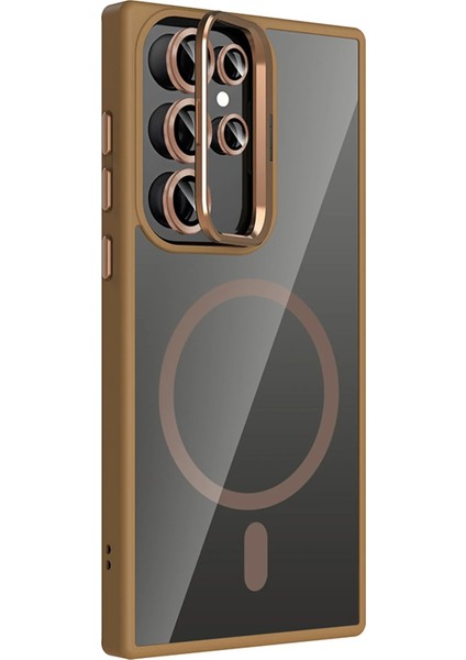 Samsung Galaxy S23 Ultra Remim Lensli Magsafe Standlı Kapak - KAHVERENGI-(5796) - FEİ4230-2540 fiyatları