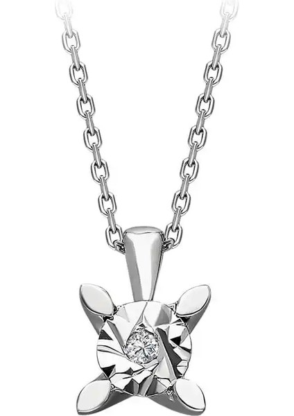 0,02 Karat Pırlanta Tektaş Kolye