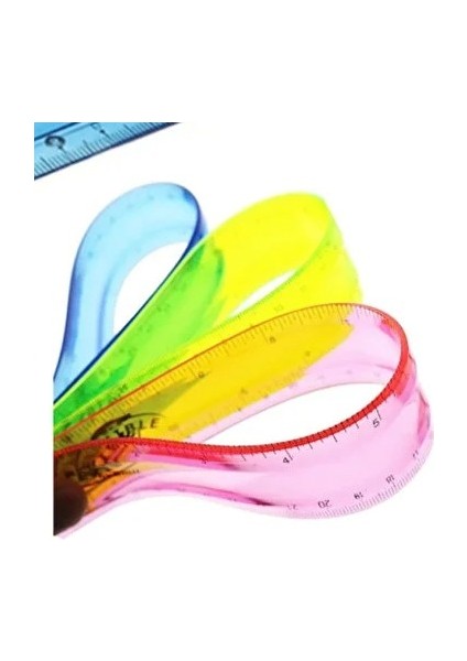 Pembe Esnek Plastik Cetvel Flexy Cetvel Kırılmayan Cetvel 30 cm - 1 Adet fiyatları
