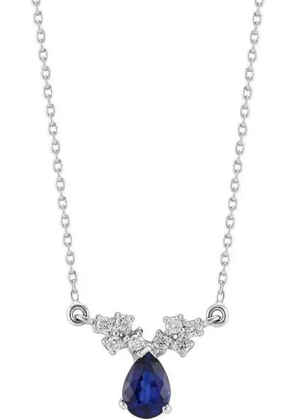 1,02 Karat Pırlanta Safir Kolye