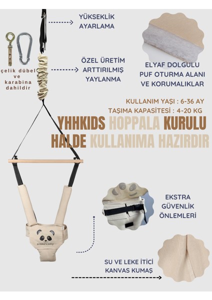 Bebek Hoppala Zıpzıp Emniyet Kemerli Yaylı Bebek Yürüteci Bej modelleri