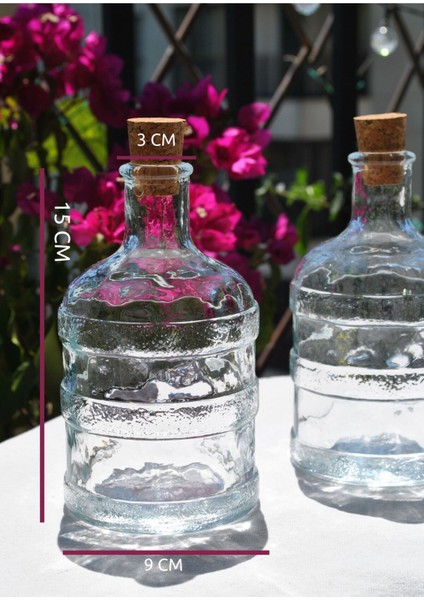 1 Adet Cam Su Şişesi 0,50 ml Damacana Mantar Kapaklı 500 ml Yağdanlık Sirkelik Şişe