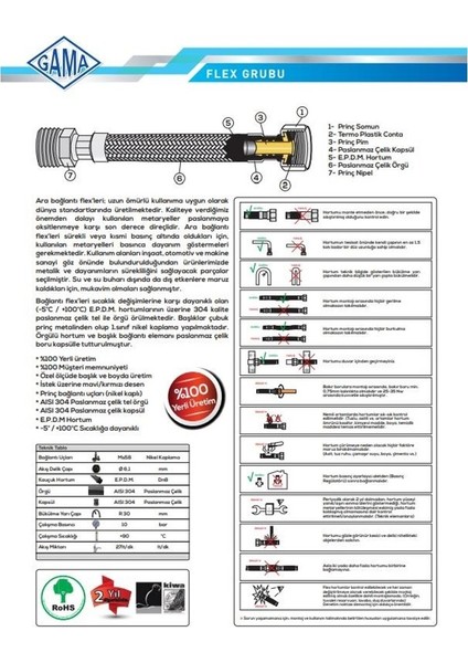 3/8 - 3/8 30 cm Paslanmaz Çelik Bağlantı fiyatları