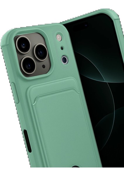 Apple iPhone 17 Pro Max Kelvin Kartvizitli Silikon - Açık YEŞIL-(5796) - FEİ8506-6391 modelleri