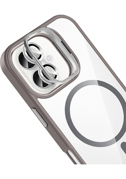 Apple iPhone 16 Plus Remim Lensli Magsafe Standlı Kapak - Titan GRI-(5796) - FEİ1401-5661 fırsatları