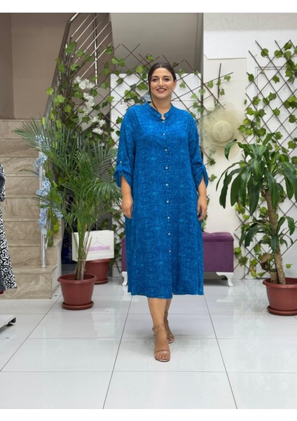 YS81004 Viskon Yasemin Elbise