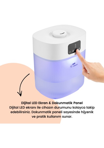 Pufi 5lt Ultrasonik 7 Renkli Buhar Makinesi Hava Oda Ortam Nemlendirici Dokunmatik Panel Aromatik yağ hazneli fiyatları